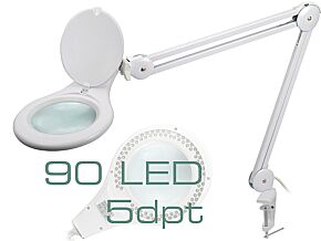 Lupa podświetlana stołowa 5 dioptrii 90 LED fi 127mm Lupa podświetlana stołowa 5 dioptrii 90 LED fi 127mm