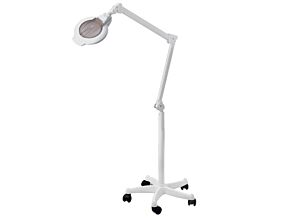 Lupa podświetlana LED 5 i 8 dioptrii o średnicy 115/25mm z mobilną podstawą Lupa podświetlana LED 5 i 8 dioptrii o średnicy 115/25mm z mobilną podstawą