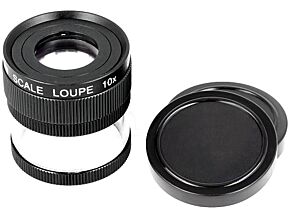 Lupa stołowa o powiększeniu x10 fi19mm ze skalą liniową i regulacją ostrości Lupa stołowa o powiększeniu x10 fi19mm ze skalą liniową i regulacją ostrości