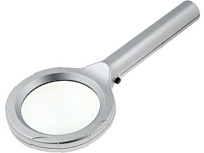Ręczna lupa x2 o średnicy 75mm podświetlana 6 diodami LED Ręczna lupa x2 o średnicy 75mm podświetlana 6 diodami LED
